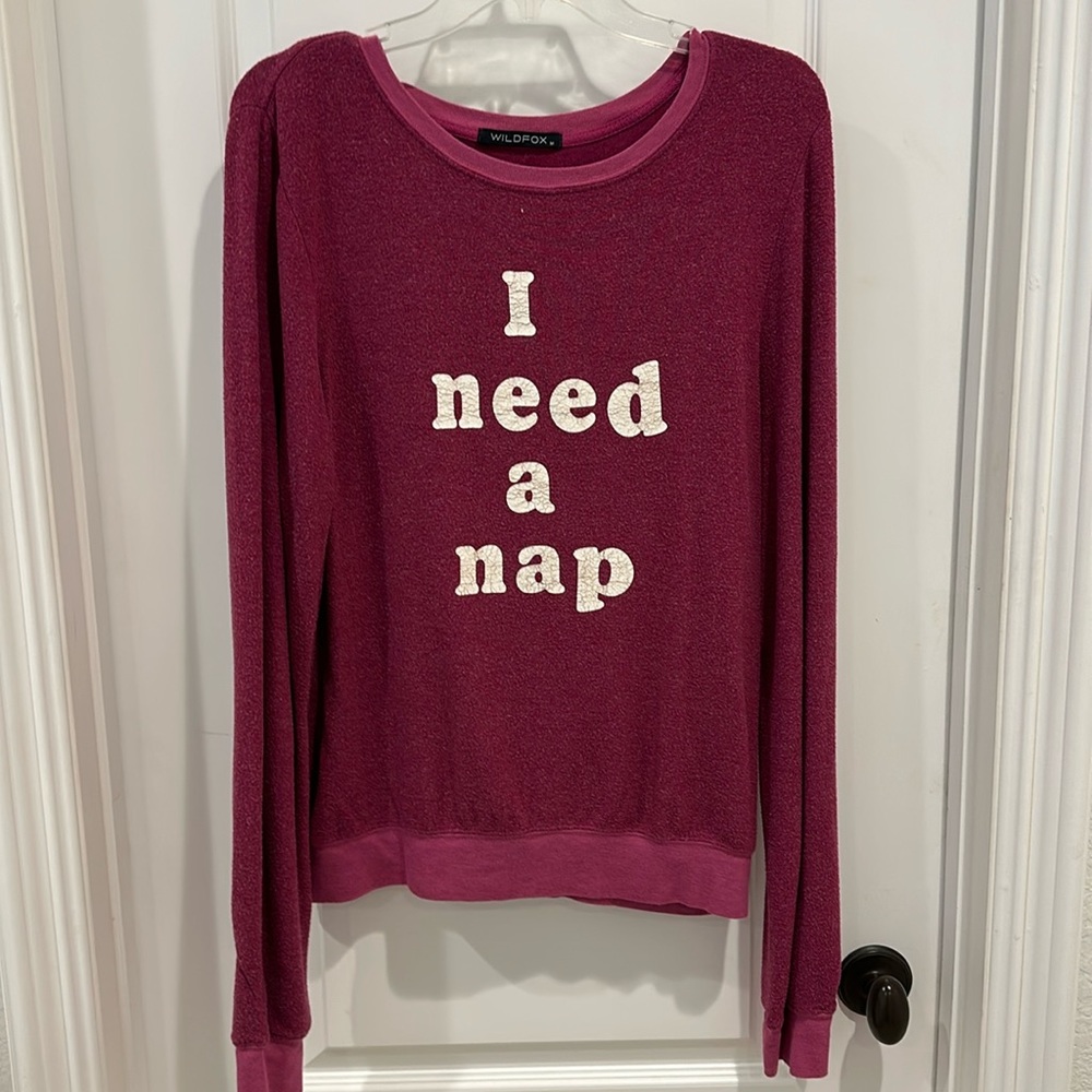 Wildfox I need a nap sweater in Magenta